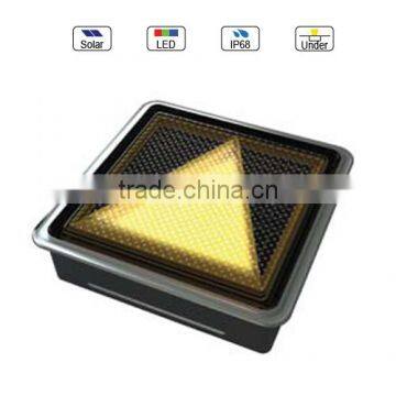 Solar Powered(Charging) outdoor ground LED brick light MS-2400(Stainless Steel Housing Waterproof IP68)