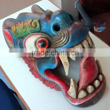 Dragon Mask Wall Hanging Decor Handmade in Nepal