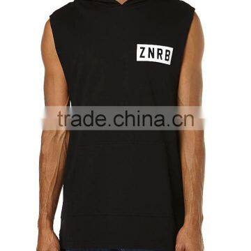 100% Cotton Custom Printed Sleeveless Hoodies