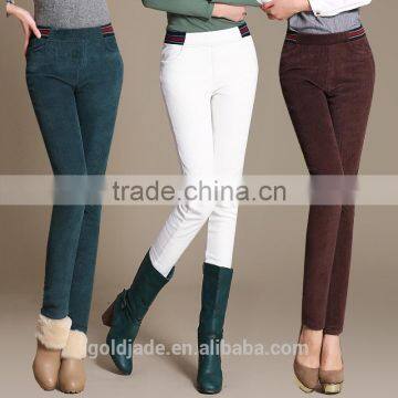 2016 skinny pants women lady corduroy pants