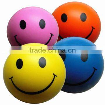 Wholesale kids beach pu smiley ball cute stress pu ball