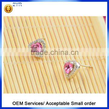 925 Sterling Silver Heart Sharp Fashion Earring cz Diamond Engagement Wedding Earrings photo-5