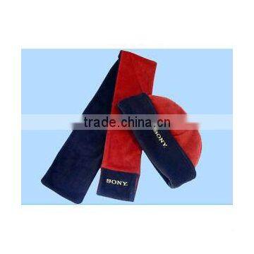 promotion polar fleece hat and scarf sets