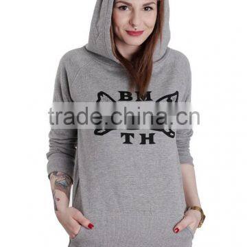 Customize grey hoodie sweatshirt fabric 80% cotton 20% polyester