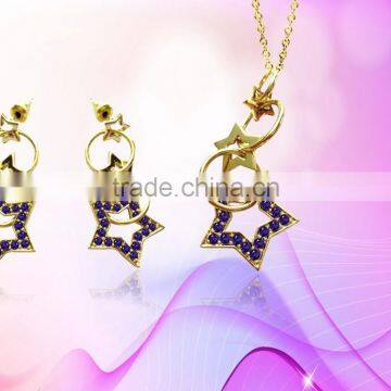 Gold Plated Pendant Set With Purple Amethyst photo-5