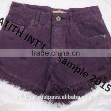 Ladies Tie Die Denim Shorts photo-5