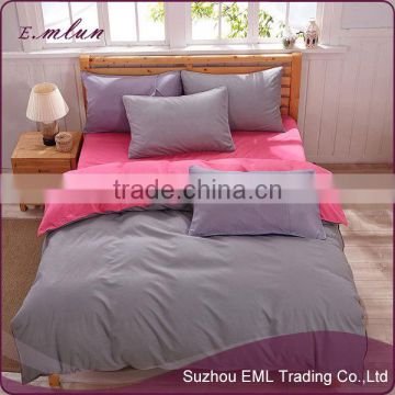 New design pretty oem beautiful pure color and pure cotton bedclothes 4pcs bed linen EML-12-W10013