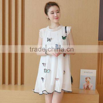 Zm51269a 2016 Summer Pregnant Clothes Maternity Chiffon Dress photo-3