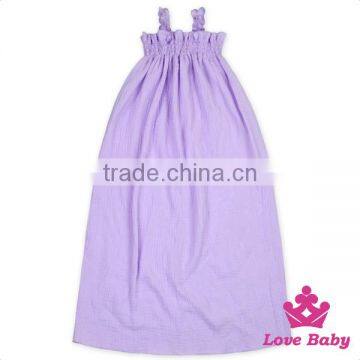 Kids Plain Purple Ruffle Halter Sleeveless Design Baby Girl Soft Evening Smoking Maxi Dress Model Long Skirt