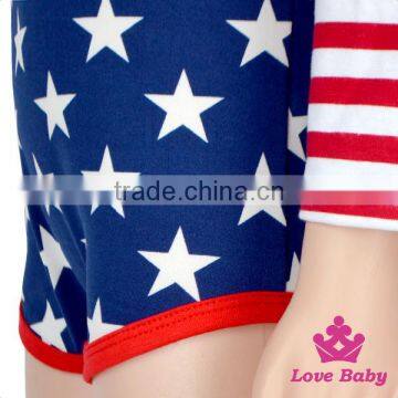 New Design Holiday Whloesale Soft Cotton Children Clothing Long Stripe Sleeve Printed Star Baby Clothes Romper Designs photo-5
