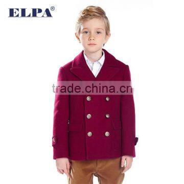 ELPA 2015 Fashion Charm Kids Warm Long Wool Overcoat Winter Dress Boy Wool Coat With Fur Collar photo-5