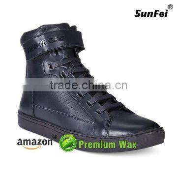 Casual Waxed Flat Navy Cotton Shoelaces for Half Boot in Any Sport Fitness Field - Frye Boot Laces - Accept Custom photo-6