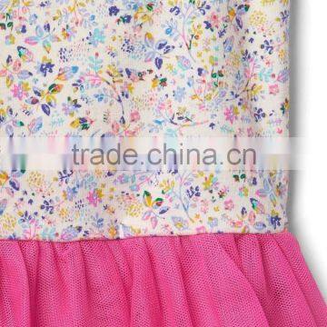 2017 New Hot Sell Kids Clothes Girl Dress Cotton Dress Children Floral Tulle Tank Dress photo-3