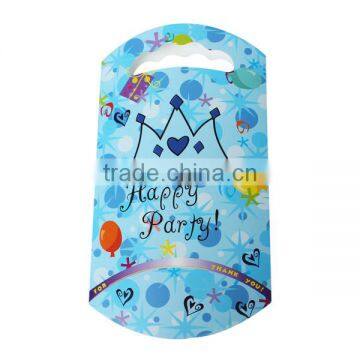 Paper Party Gift Bags Blue Crown Pattern 24.7cm x 13.6cm