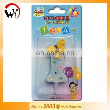 EN71 '1' butterfly wholesale birthday candle number candle