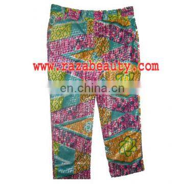 African Wax Fabric Cotton Ladies Pant, Simplecity 1696