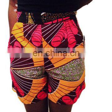 2016 hot sale African wax colorful print vintage women shorts Summer wear pants