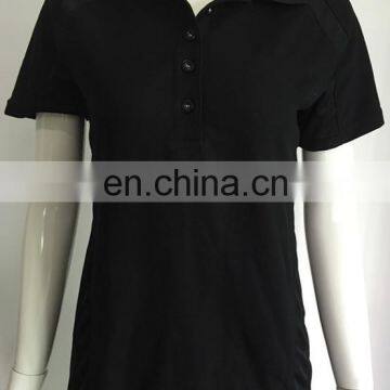 2016 Lady's Black and Blank Polo T-shirt
