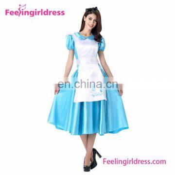 China Supplier Blue Fashion Lady French Maid Costume