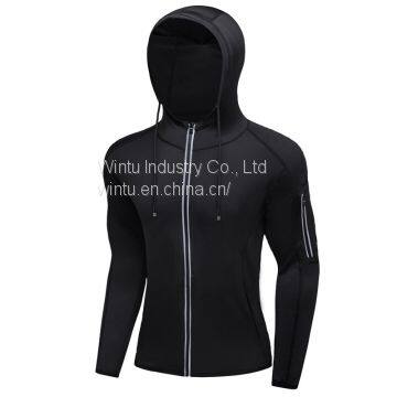 Wholesale Mens Best Zip up Hoodies Outerwear Jackets for Men With Reflective Tape Pocket at Left Sleeve photo-3