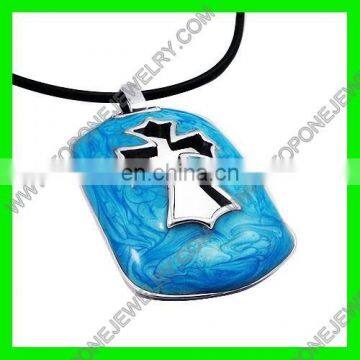 2014 Latest Design Murano Glass Cross Pendant Necklace China Best Steel Jewelry Manufacturer