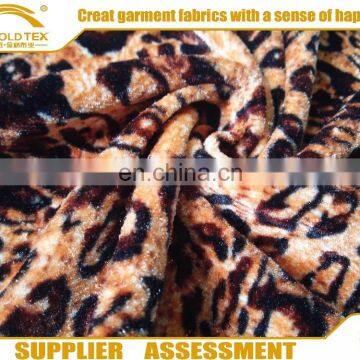 Polyester spandex automotive upholstery printing velvet leopard fabric