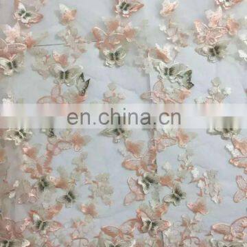 Custom Fashion Colorful 3D Butterfly Embroidery Lace Fabric photo-3