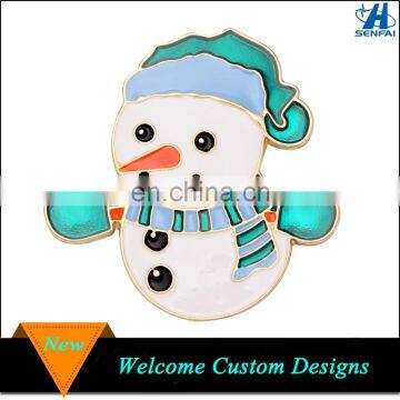 Cute Colorful Enameled Christmas Snowman Brooch Christmas Brooches