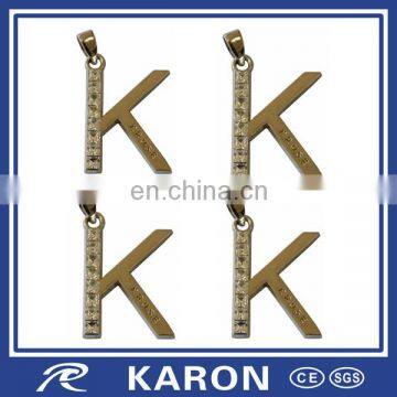 economic cheap bulk metal letter charms with synthetic stones