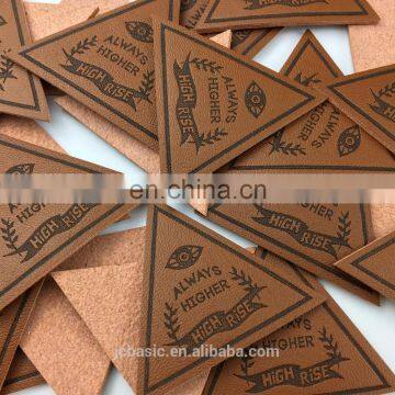 washable embossed fake leather tags labels