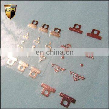 Strong metallic luster pure nickel electroforming signs metal stickers