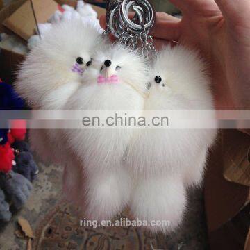 Factory Price Custom Animal Plush Fur Fox Keychain photo-2