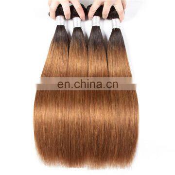 Fashion products 1b/30 ombre hair two tone ombre colored 100% human hair weave bundles beauty young girls favorite