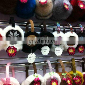 snow pattern knitting ear muffs with headphones