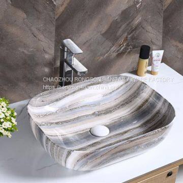 New model square ceramic chaozhou bathroom colored washbasin sink