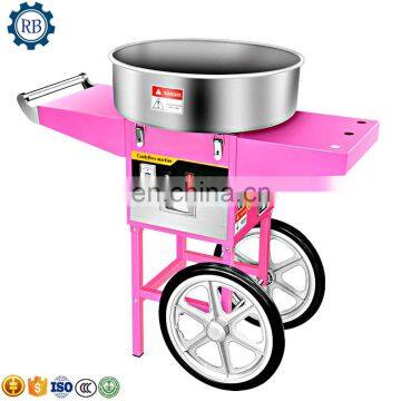 Commercial full automatic Marshmallow machine Fancy cotton candy machine with two wheels