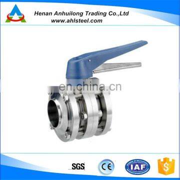 Sanitary Stainless Steel Thread Butterfly Valve With Plastic Multi-Position Handle