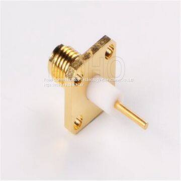 Long PTFE Flange 4 Hole Straight RF Coaxial SMA Connector