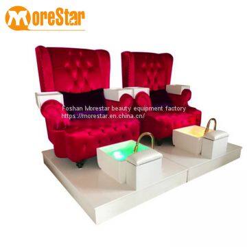 Beauty Salon Equipment Luxury Pedicure Bench With Double Seat for Foot Spa photo-3