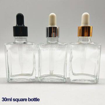 Factory Wholesale Cosmetic 30ML Clear Glass Bottles Frosted Essential Oil Glass Dropper Bottle photo-2
