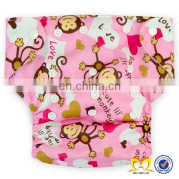 Wholesale New Fashion Adult Baby Diaper Clever Little Monkey Cloth Diapers Babies ,One Size Fits All Cloth Nappy