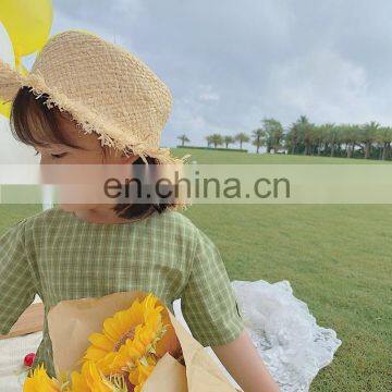X1664/Custom Kids Fresh Sun Hats Summer New Design Korean Fashion Beach Straw Hat photo-5