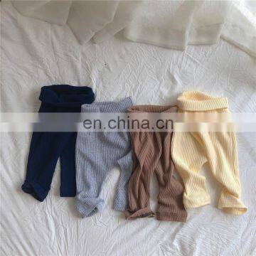 Wholesale Infants & Toddler Pants Baby Knitted High Waist Autumn Winter Rib Cotton Pants