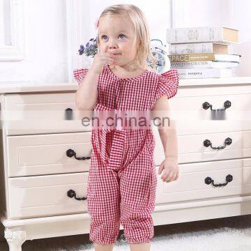 2019 New Summer Baby Girls Plaid Cotton Romper Wholesale Baby Clothing Free Ship photo-4