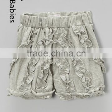 Wholesale baby shorts for summer girls custom cotton fabric ruffle shorts