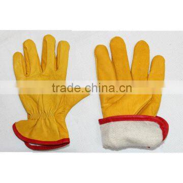 short colored welding glove cow split leather glove