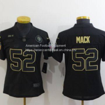 Chicago Bears #52 Mack Women Black Jersey