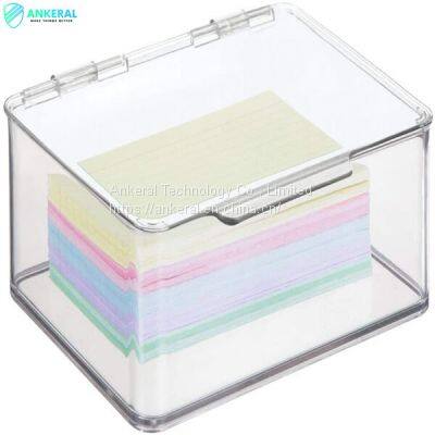 Best Acrylic Storage Box With Lid Holder for Note Pads, Gel Pens, Staples, Dry Erase Markers, Tape photo-2