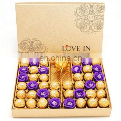 Custom logo printed truffle packaging chocolate box with lid