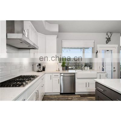 Luxury white shaker MDF modern high gloss acrylic designs kitchen cabinet sets